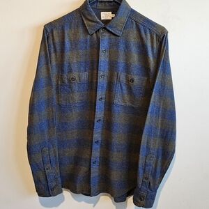 Faherty Blue and Gray Plaid Men's Shirt